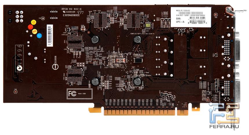 Видеокарта MSI GTX 650 Power Edition. Обратная сторона