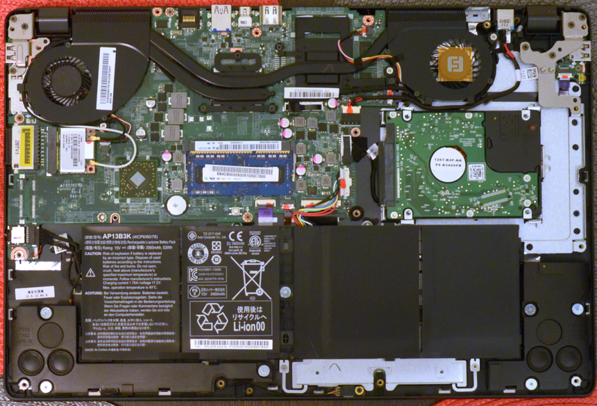 Acer Aspire V5-552G-10578G50akk со снятым дном