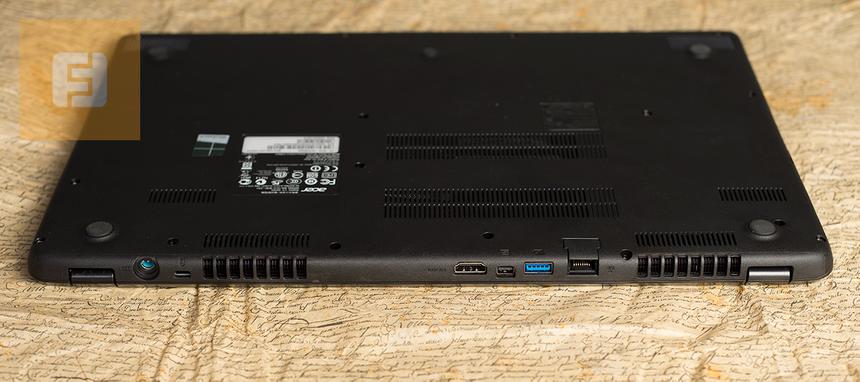Задний край Acer Aspire V5-552G-10578G50akk: DC in, HDMI, Mini-CP, USB 3.0, RJ-45