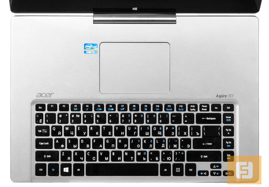 Клавиатура Acer Aspire R7. Вид сверху