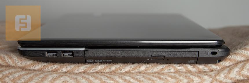 Правый край: 2x USB 2.0, DVD-RW, Kensington lock