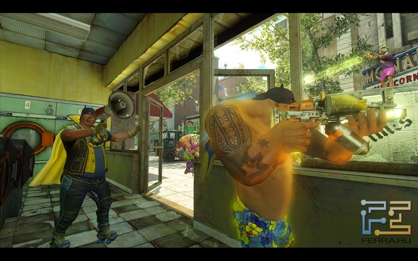 Вместо нательной брони герои GCI используют хромированные покрышки на ремнях