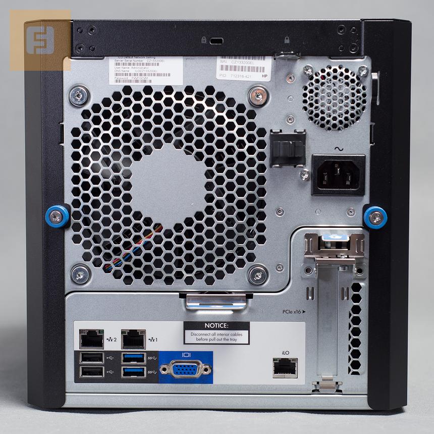 HP ProLiant MicroServer Gen8, задняя панель