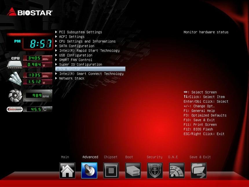 Основное меню BIOS