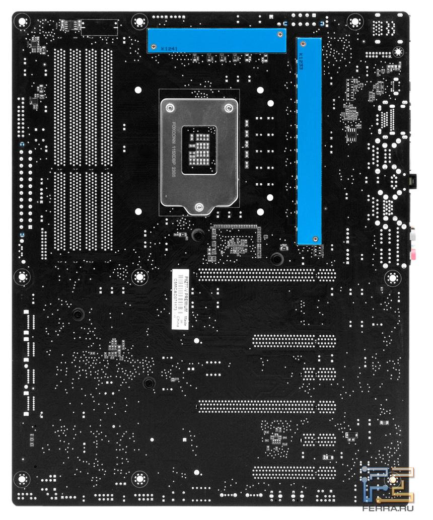 Материнская плата ASUS P8Z77-V Premium. Обратная сторона