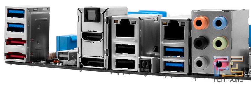 Материнская плата ASUS P8Z77-V Premium. Панель разъемов