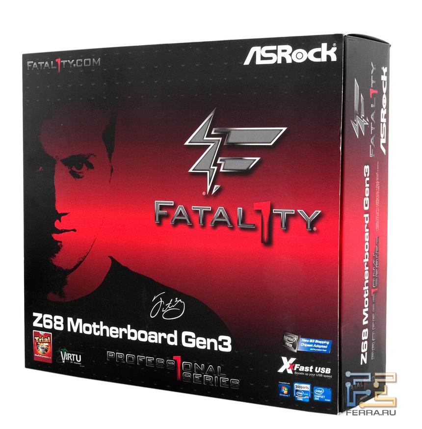 Упаковка ASRock Fatal1ty Z68 Professional Gen3