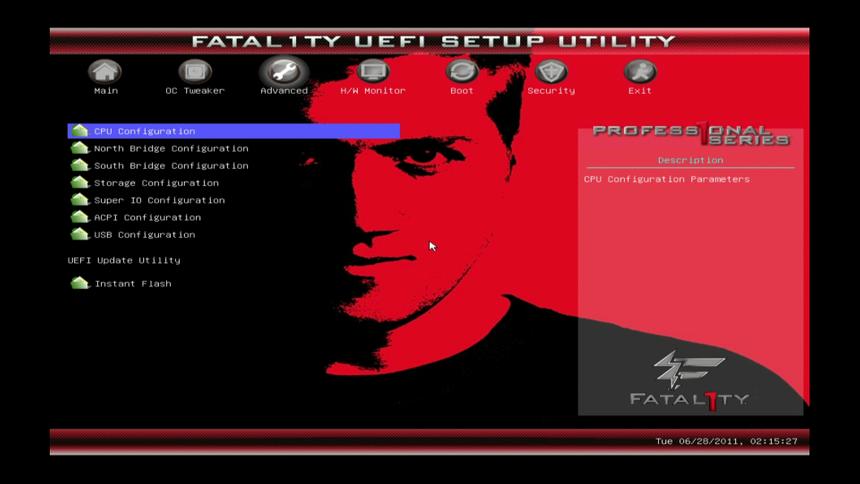 ASRock Fatal1ty Z68 Professional Gen3 UEFI, вкладка Advanced