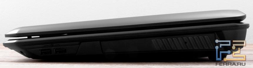 Правый торец MSI GT783: два USB, оптический привод