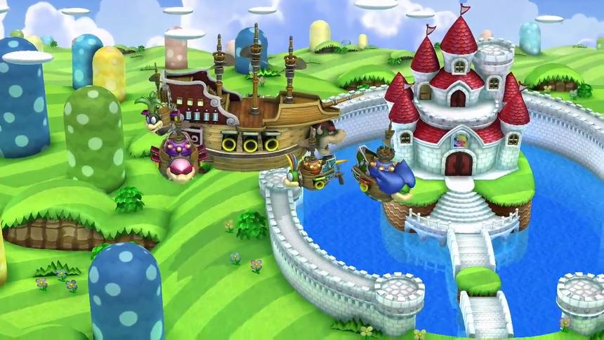 Принцессу увозят для заточения в замке, который так и называется: Замок принцессы Пич