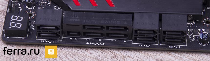 MSI X99S GAMING 9 AC, SATA-коннекторы