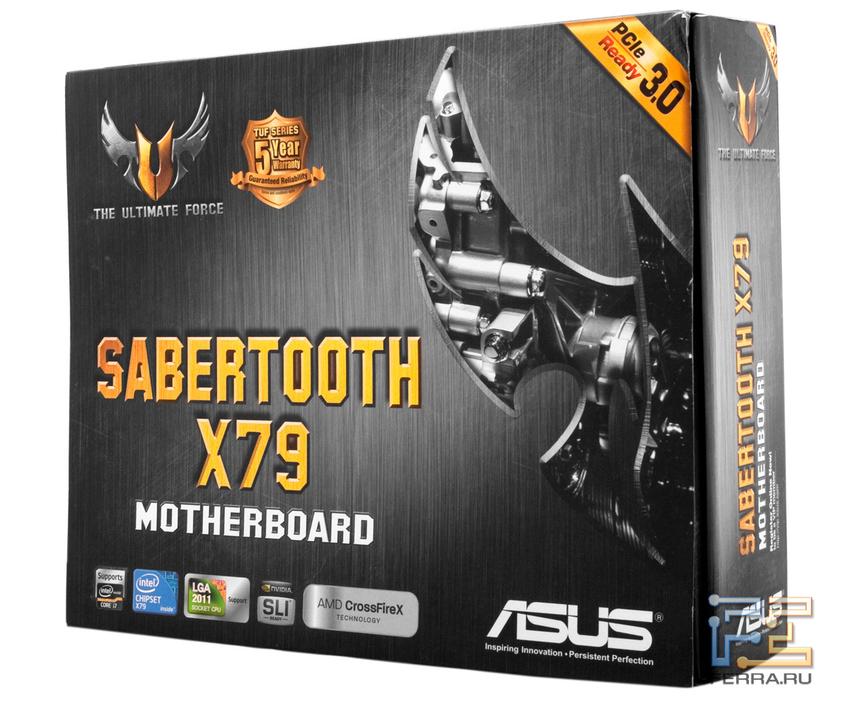 Лицевая сторона упаковки ASUS Sabertooth X79