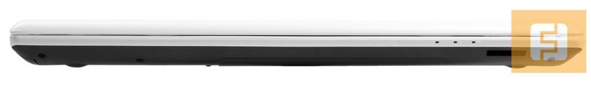 Передняя грань Toshiba Satellite C50-A: LED-индикаторы, кард-ридер (SD)