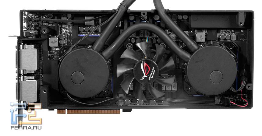 ASUS ARES II с частично демонтированной системой охлаждения