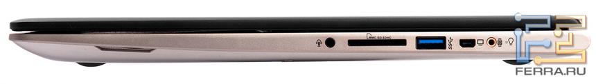 Левая грань ноутбука ASUS UX51VZ