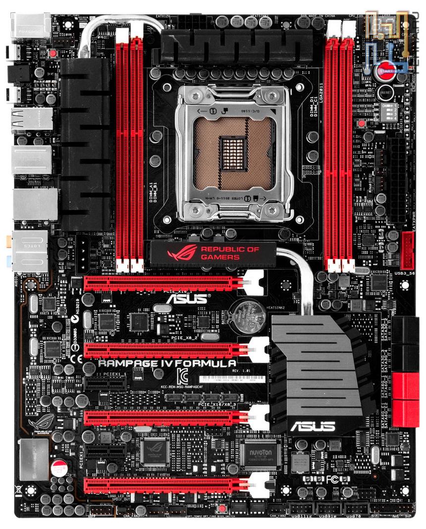 Лицевая сторона материнской платы ASUS Rampage IV Formula