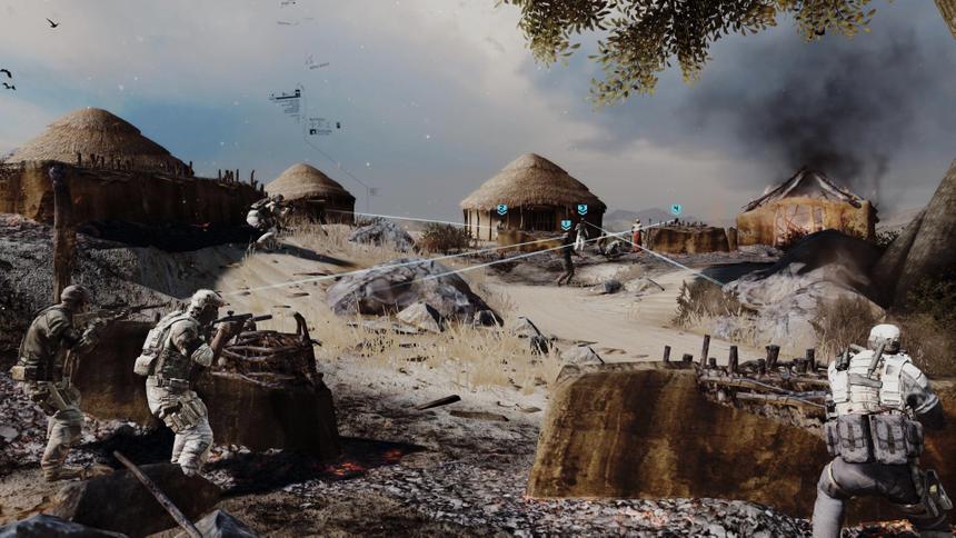 Все четыре бойца разобрали цели и готовы к синхронному залпу