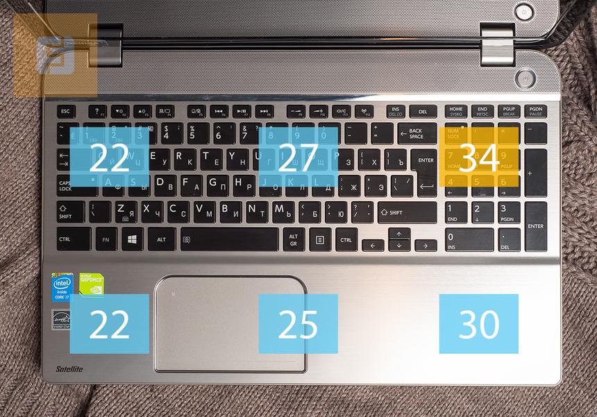 Температура верхней панели Toshiba Satellite P50-A-K9M