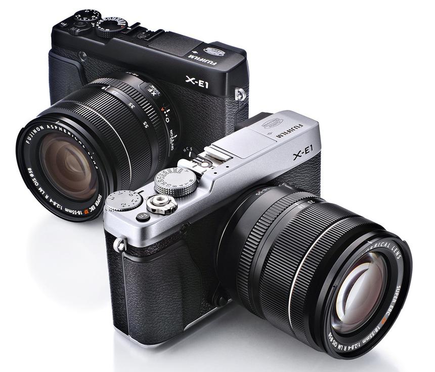 Fujifilm X-E1 в черном и серебристом цветовом исполнении