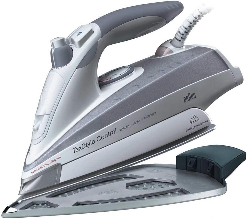 Braun TexStyle 770/SI18895 — суперпрочная подошва, которая при необходимости может спрятаться за насадкой для деликатных тканей Textile Protector Plus