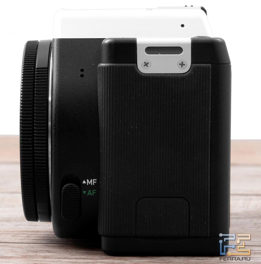 Левый торец корпуса Pentax K-01