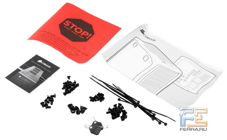 Комплектация корпуса Corsair Graphite 600TW