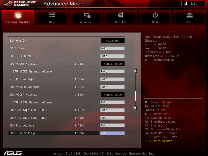UEFI, меню Extreme Tweaker