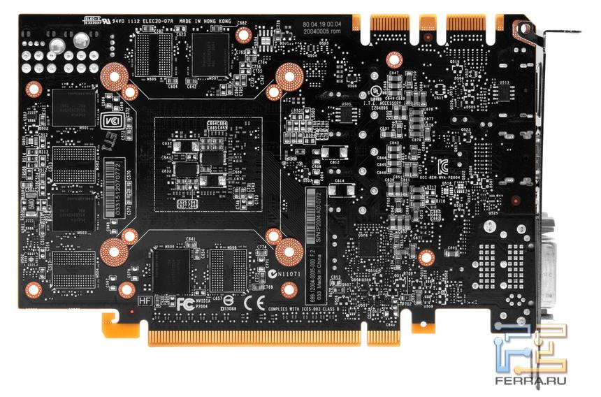 Обратная сторона референсной GTX 670