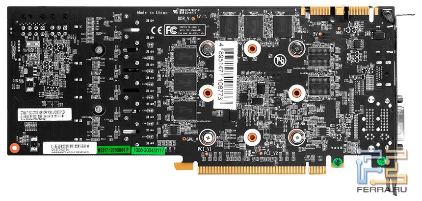 Видеокарта KFA2 GTX 660Ti EX OC. Обратная сторона