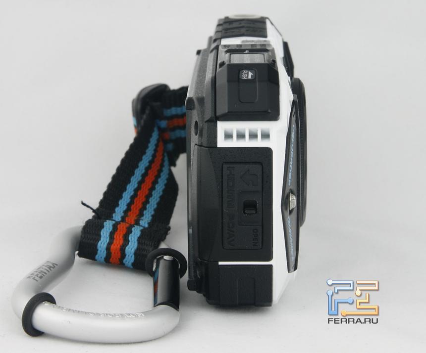 Pentax Optio WG-2 GPS, вид слева