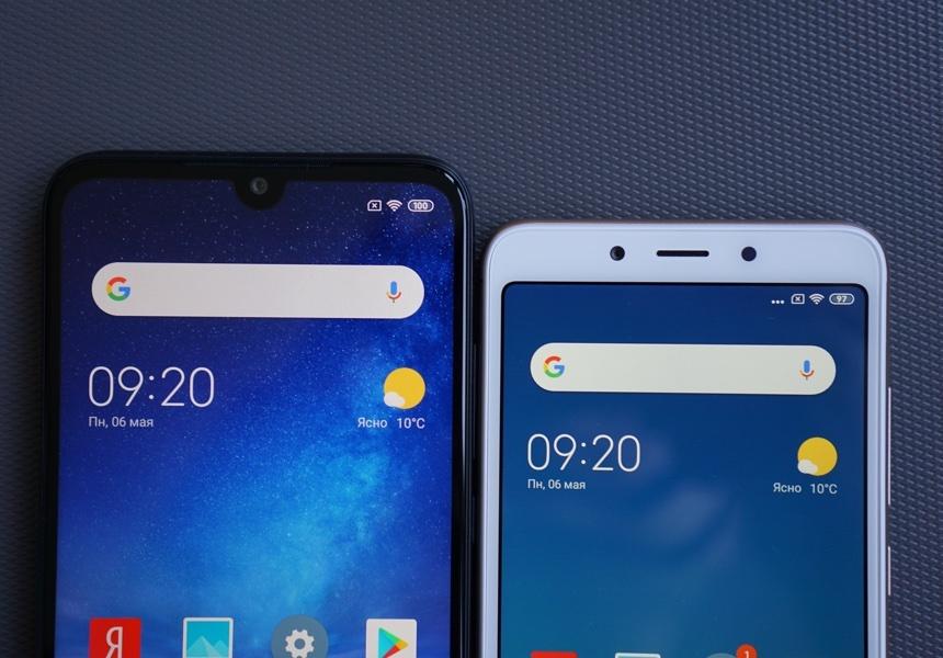 Слева - Xiaomi Redmi 7, справа - Xiaomi Redmi 6