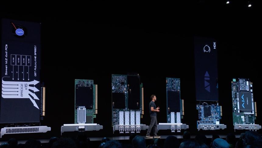 Демонстрация плат расширения для Mac Pro