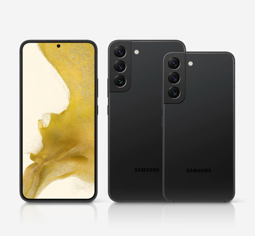 Да, вот настолько S22 отличается от S22+ по размерам. А S22 Ultra вообще выглядит безразмерной лопатой даже на фоне S22+