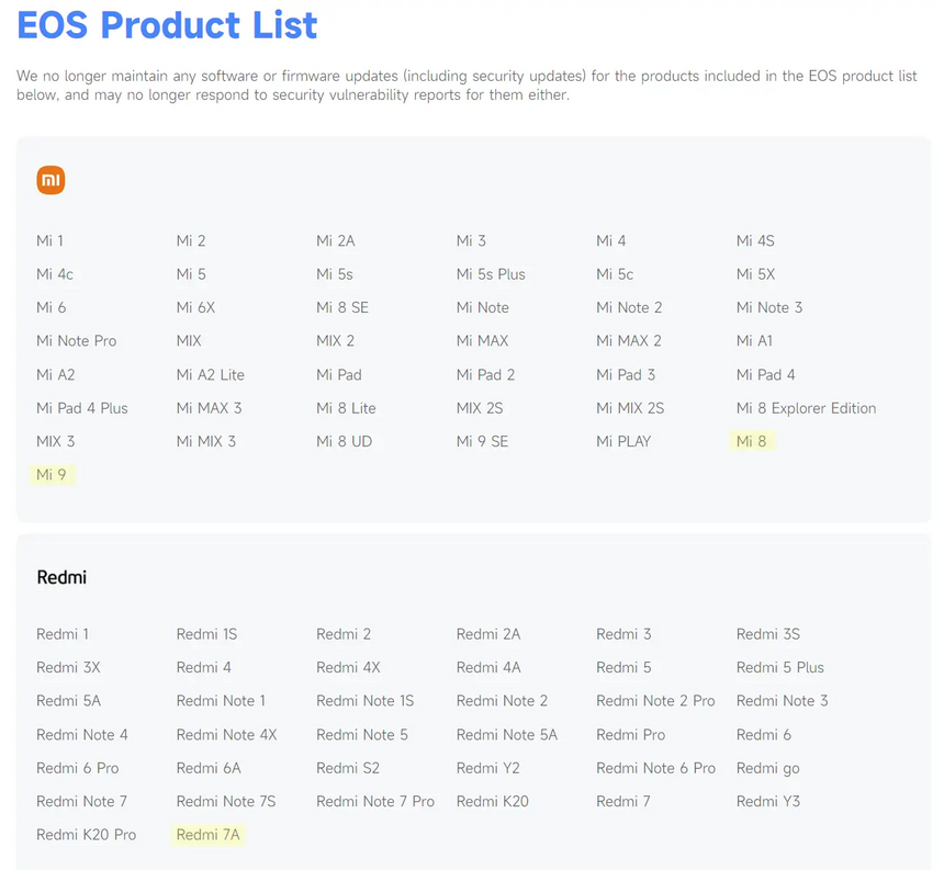 Эти смартфоны Xiaomi и Redmi больше никогда не обновятся