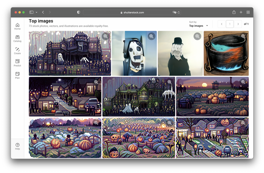 Художники начали продавать сгенерированные искусственным интеллектом картины на Shutterstock