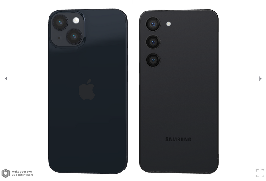 Теперь можно наглядно сравнить 3D-модели смартфонов в интернете перед их покупкой