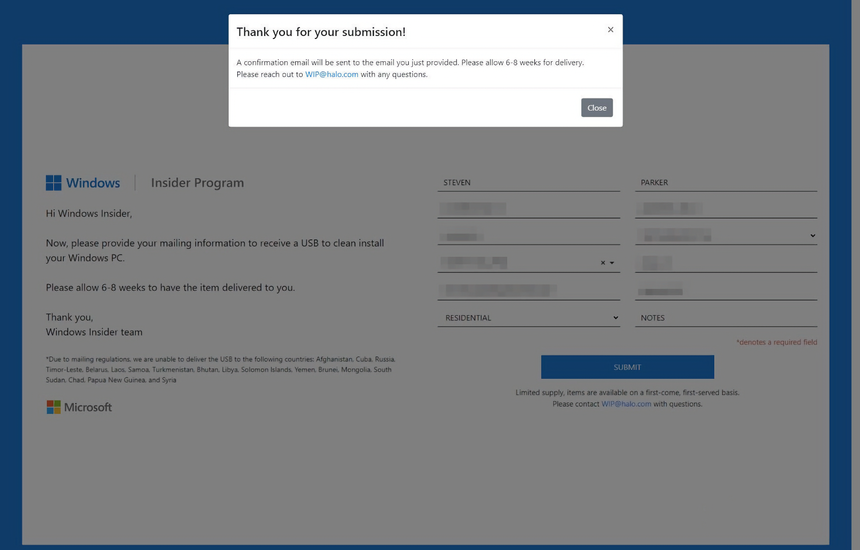 Microsoft начала рассылать бесплатные флешки участникам тестирования Windows 11
