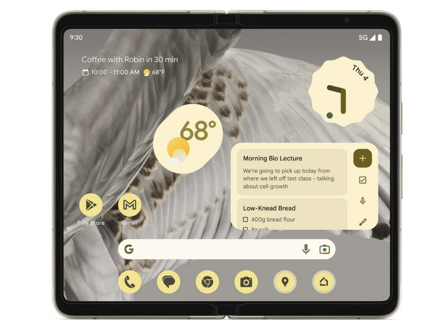 2K разрешение и улучшенный шарнир: как выглядит внутренний дисплей складного Google Pixel Fold