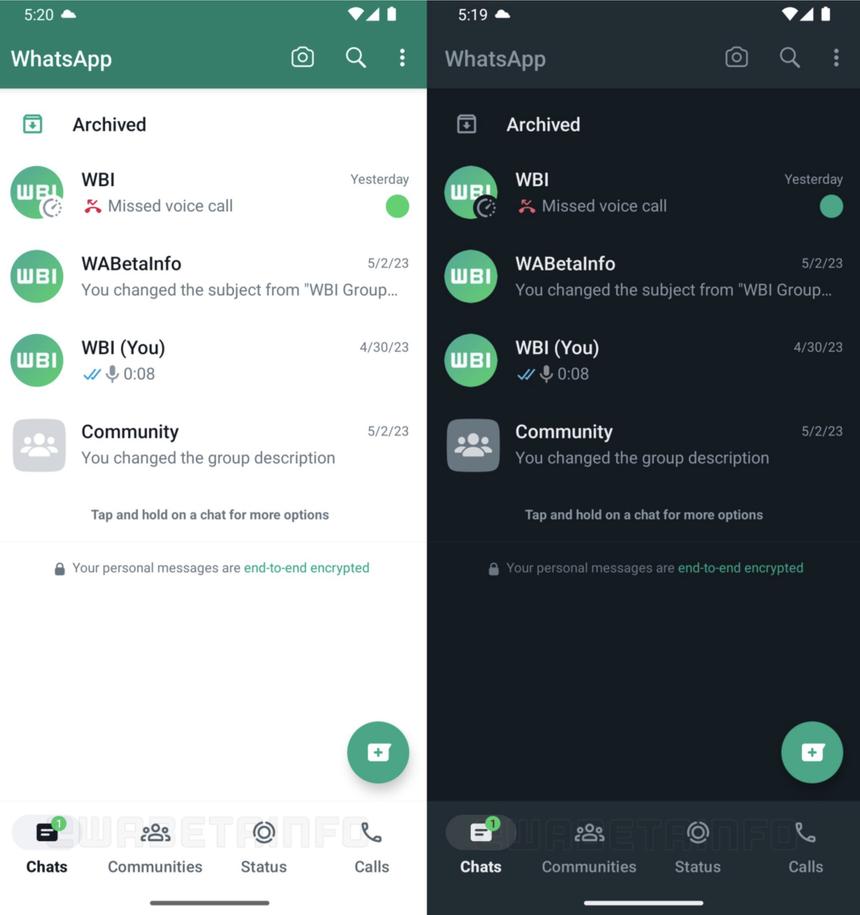Дизайн приложения WhatsApp для Android станет похожим на версию для айфонов