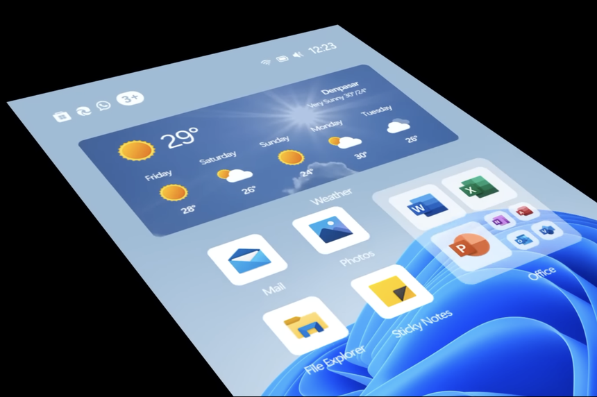 Так могла бы выглядеть Windows 11 для смартфонов