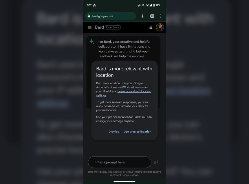«Я знаю, где ты живёшь»: чат-бот Google Bard получил доступ к местоположению пользователей