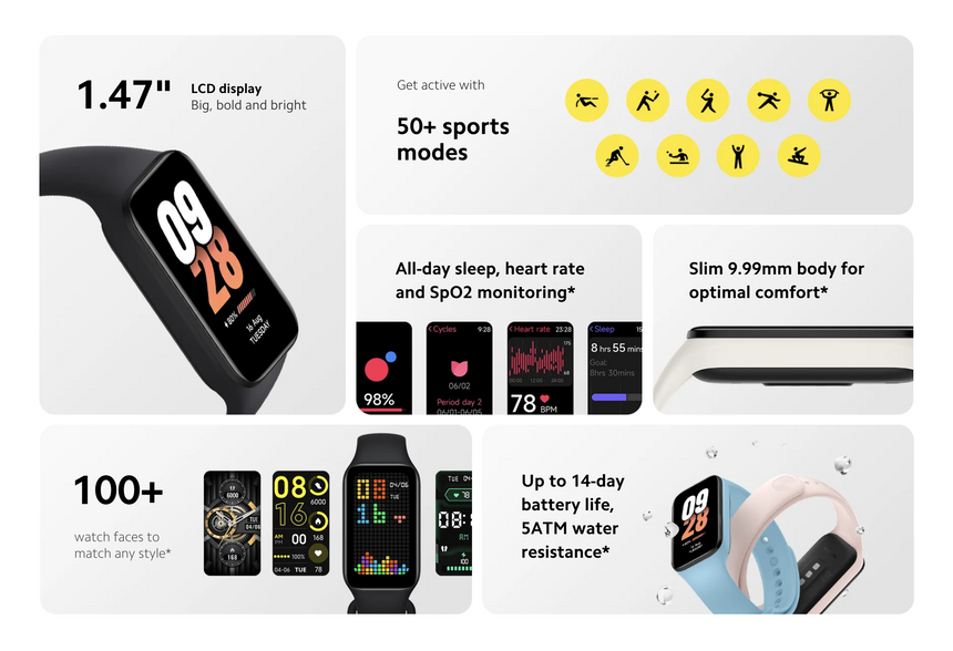То ли часы, то ли браслет: Xiaomi начала продажи Smart Band 8 Active по цене €25