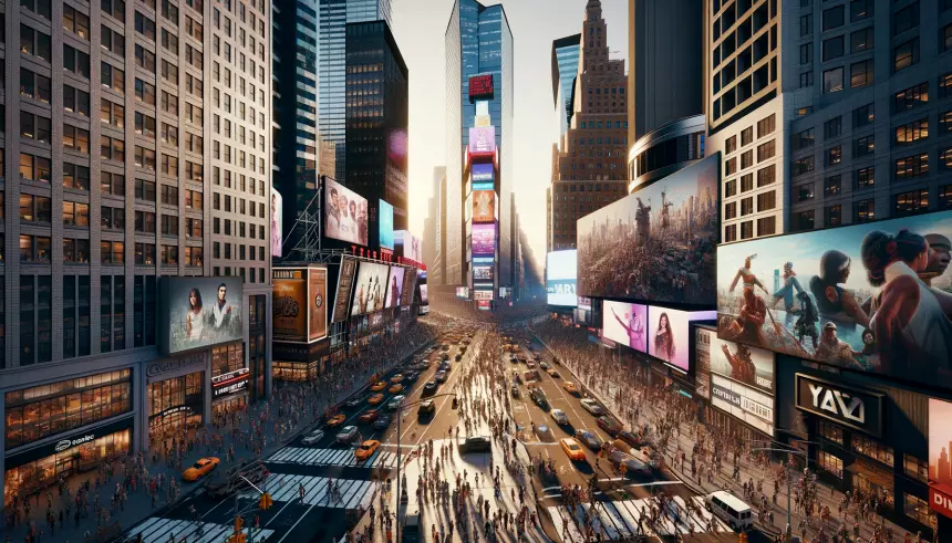 Организаторы ИИ-конференции Сбера пригласили уволенного создателя ChatGPT через рекламу на Таймс-Сквер в Нью-Йорке