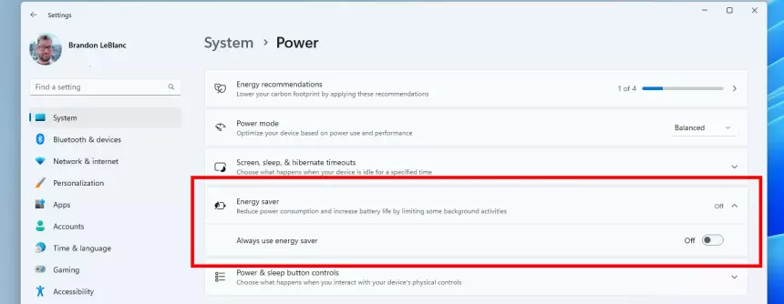 В Windows 11 появится новый режим энергосбережения