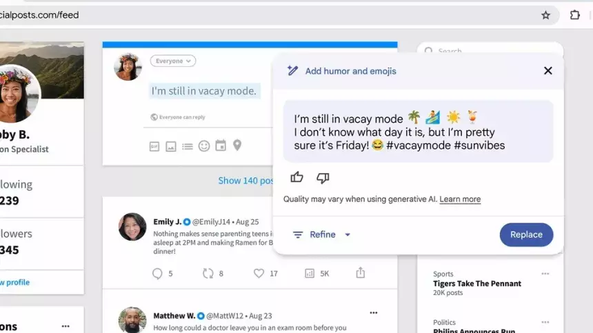 ИИ Google будет писать за вас текст еще и браузере Chrome