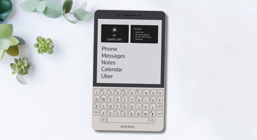 Представлен Minimal Phone — необычный смартфон с QWERTY-клавиатурой, E-Ink экраном и 5 годами поддержки