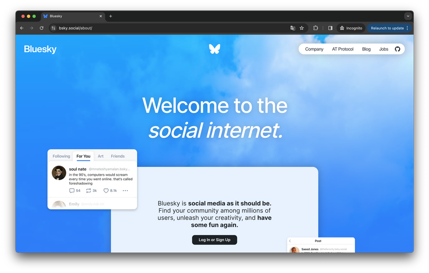 Соцсеть соучредителя Twitter — Bluesky — стала открытой для всех