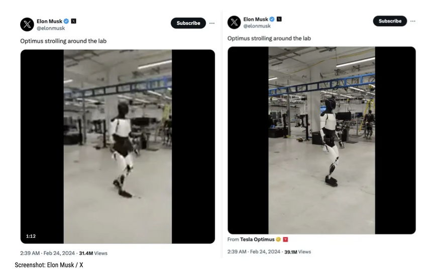 Последнее видео с роботом Илона Маска выглядело так, будто снимали в 2002 году