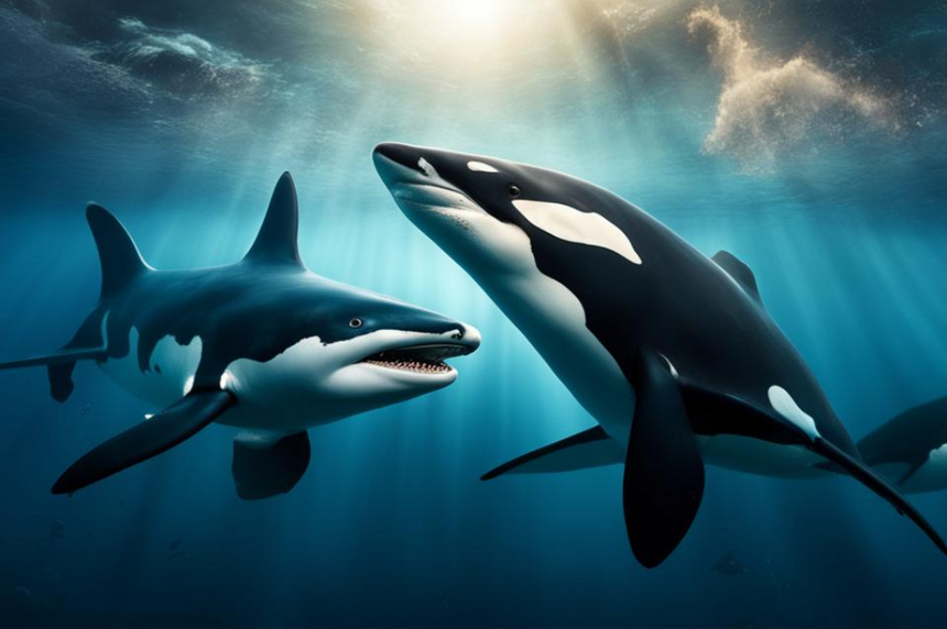 Один в поле воин: косатка справилась с большой белой акулой