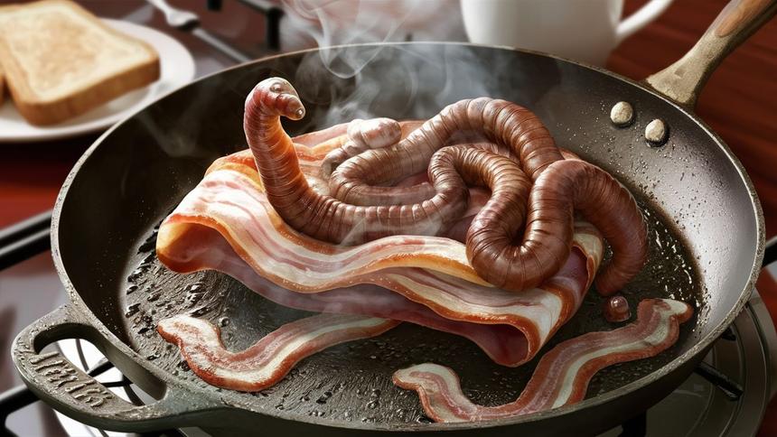 У любителя недожаренного бекона в мозгу поселились черви